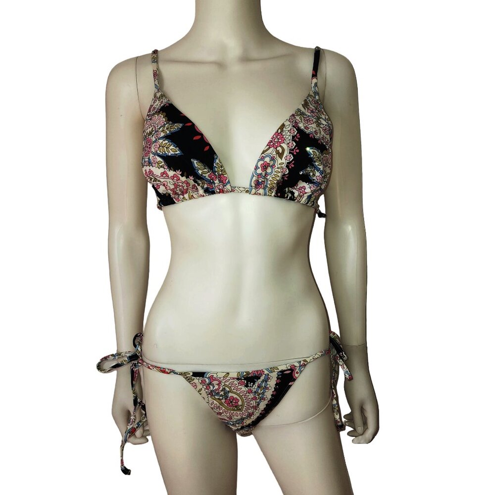 Vintage Sauvage Crystal Embellished Floral Bikini